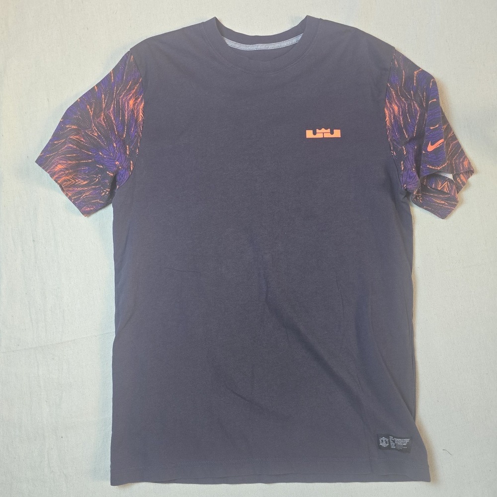 Nike LeBron James T-Shirt Men's L Blue Orange‎ Graphic Dri-FIT Basketball Tee